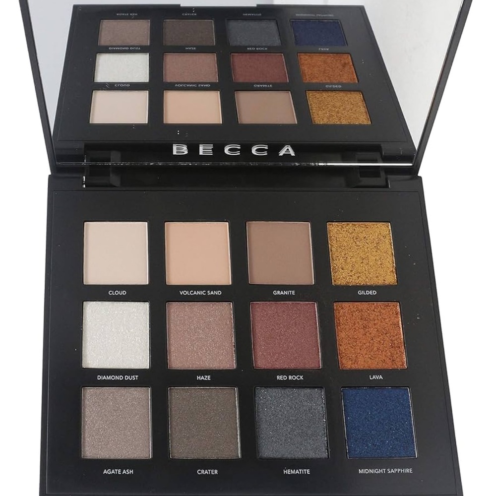 NIB BECCA Volcano Goddess Eye Shadow Palette 12 Pan Eyeshadows Jewel Pastels